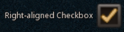 A checkbox using a built-in style, right alignment, and a large button size
