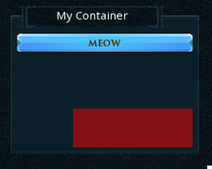 A groupbox with a title labeled "My Container", containing a button labeled "Meow" and a red rectangle that's cutoff by the groupbox bounds
