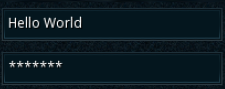 Two input fields, with the second having its contents hidden from the user