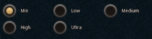 A single-selection radiogroup, listing various options as separate selectable buttons
